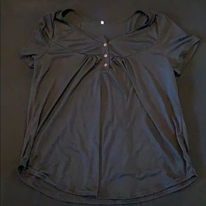 Black t shirt with buttons